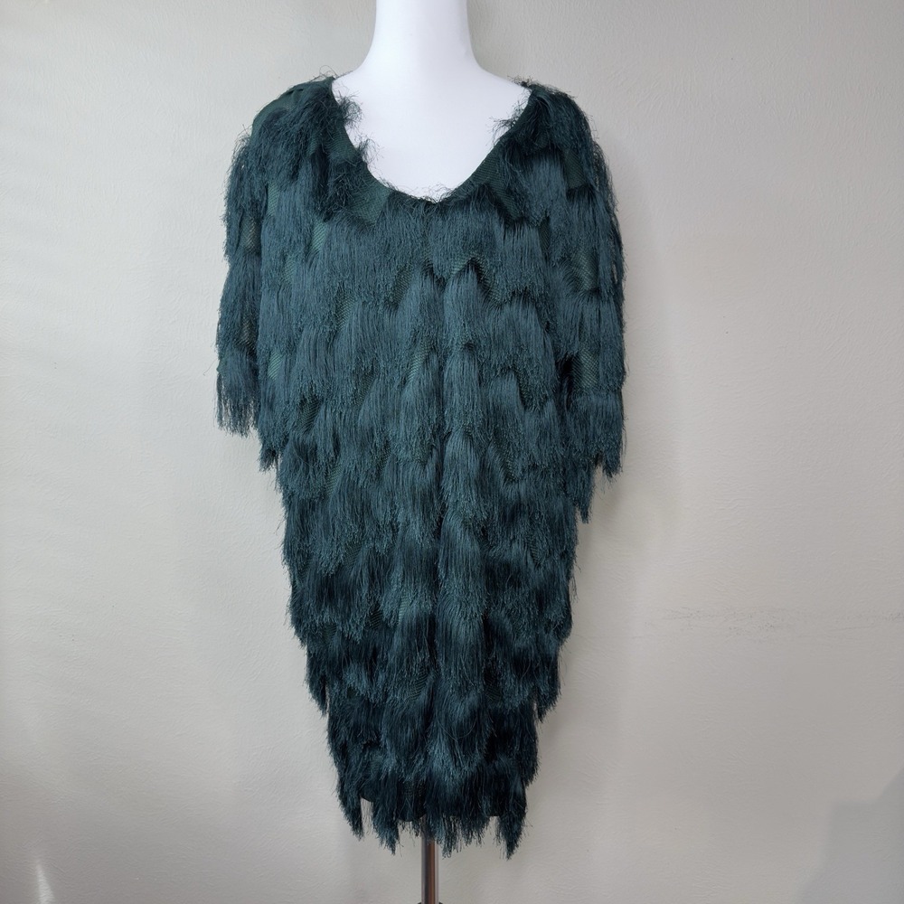 H&M S Fringe Dress Party Holiday Disco Dance Retro Flapper‎ Swing Oversized